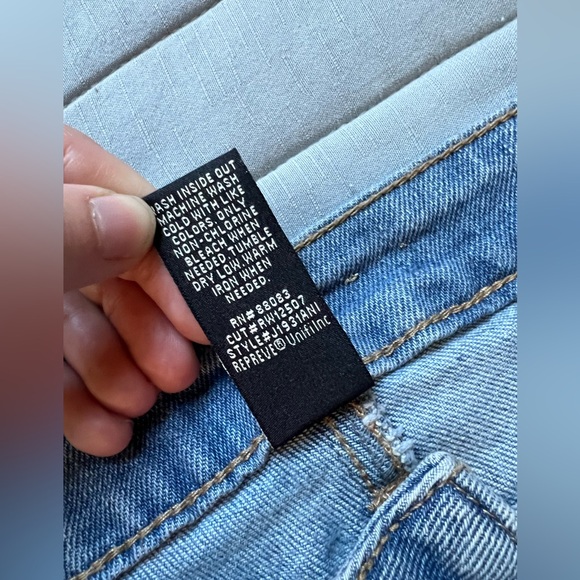 Rewash Distressed Jeans Light Wash Blue Denim 100% cotton - Picture 7 of 9